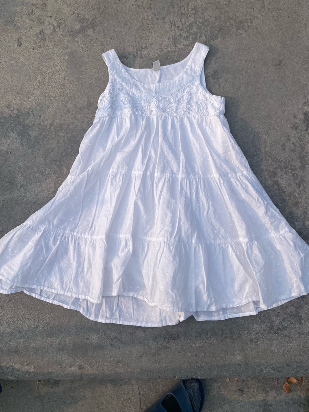 Old Navy White Tiered Swiss Dot Girls' summer Dress